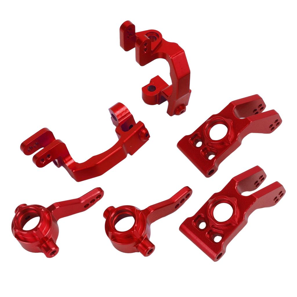 RC Steering Kit Aluminum Alloy C Block Steering Knuckle Rear Axle Carrier Set for ARRMA Typhon 1 10 RC CarRed