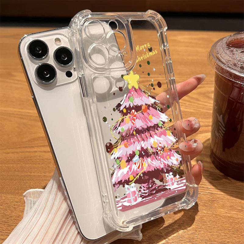Merry Christmas New Year Gifts Transparent Tpu Phone Case For iPhone 16 15 14 13 12 11 Pro Max SE2 X XS XR 7 8 Plus Clear Cover