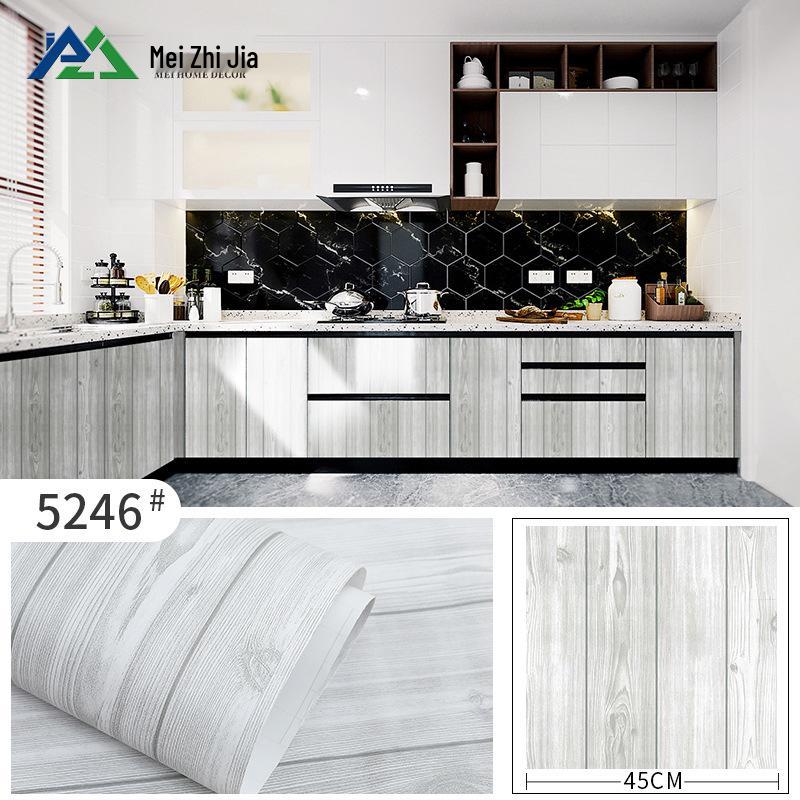 Self-Adhesive Imitation Wood Grain Wallpaper - Moisture-Proof Wall Decoration for Bedrooms