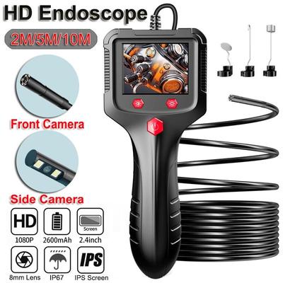 1080P HD Handheld Endoscope Camera 2.4 Inch IPS HD Screen Borescope Ultra-high Definition 8mm Lens with Lighting Portable Endoscope Camera