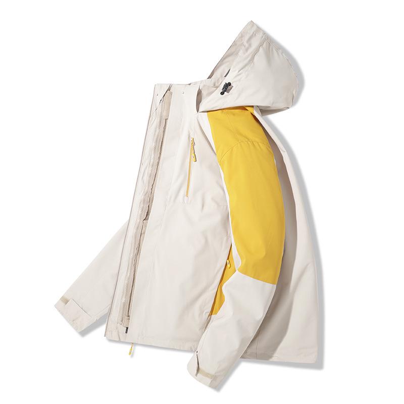 

Unisex 3-in-1 Detachable Fleece-Lined Waterproof Windproof Outdoor Jacket XXXL