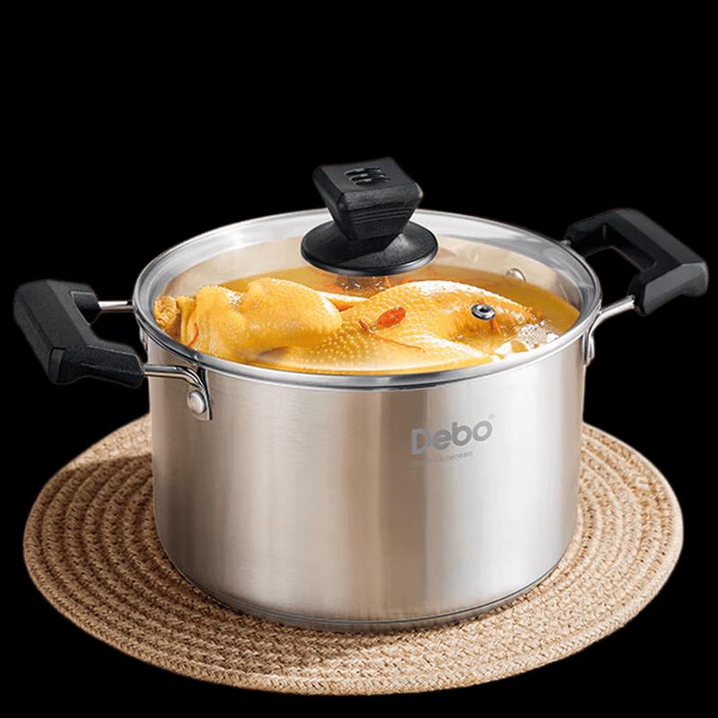 DeBao 20cm 304 Stainless Steel Universal Soup Pot