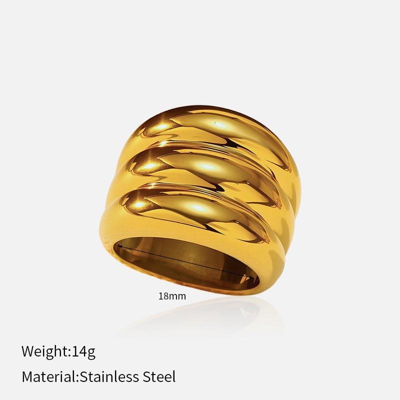 European and American retro niche ins stainless steel ring temperament light luxury embossing irregular closed titanium steel ring
