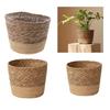 Straw Weaving Flower Plant Basket Grass Planter Indoor Outdoor Garden Pot