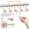 12Pcs Shower Curtain Hooks Metal Anti Rust Hooks Bathroom Accessories Shower Curtain Rings Decorative Hooks for Bathroom Home