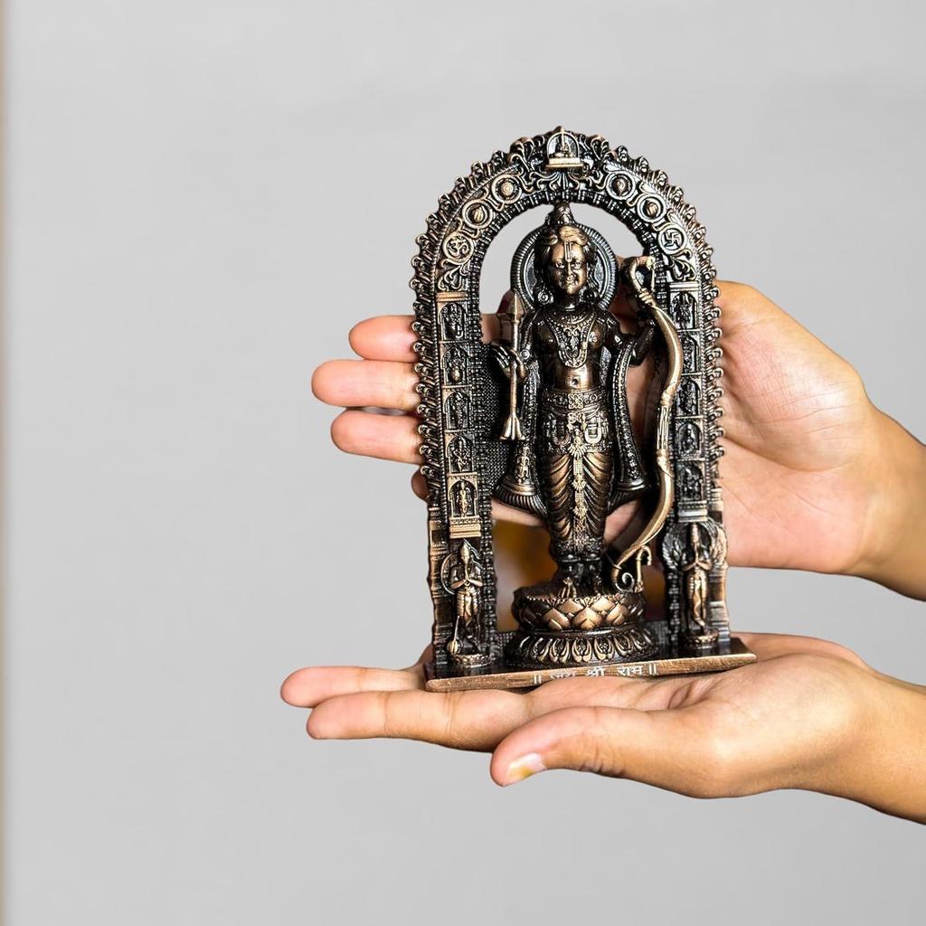 Artbiz Metallkollektion Ram Lalla Murti | 6 Zoll Kupfer Lord Ram Idol für Heimtempel | Ayodhya Shri Ram Statue