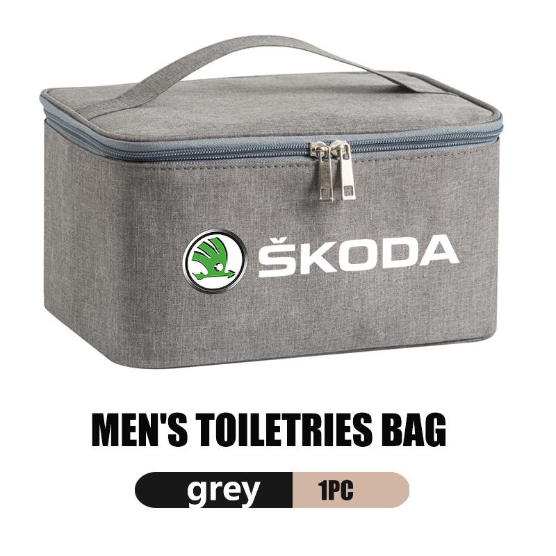 AAABT1 Auto Kulturtasche Wasserdichte Reise Wasch Aufbewahrungstasche Kosmetik Beutel Für Skoda Kamiq Karoq Octavia 2 3 Rapid Scala Kami Fabia VII