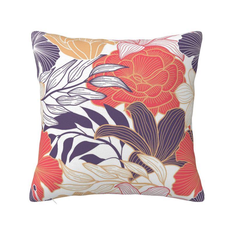Hawaii Floral Tropical Flowers Leaves Cushion Cover x cm Polyester Throw Pillow Case Home Decoration Bedding Pillowcase