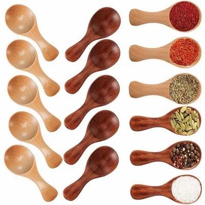 Small Wooden Scoops for Tea, Coffee, Honey, Salt, Sugar