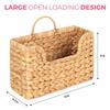 2X Handwoven Water Hyacinth Wall Magazine Holder - Hanging Organizer For Mail, Newspapers & Magazines, Boho Basket