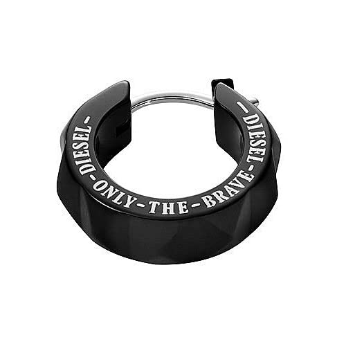 DIESEL Single Earring (DX1273001) for Men and Women, Black, Unisex [Parallel Import]