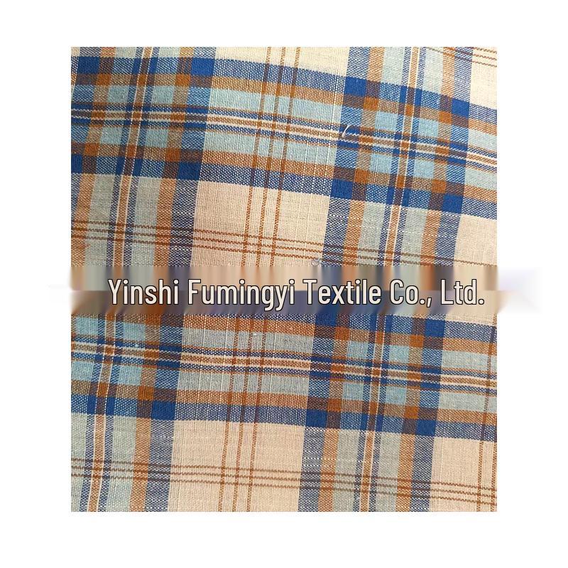 Imitation Linen Breathable Summer Plaid Fabric for Shirts and Dresses