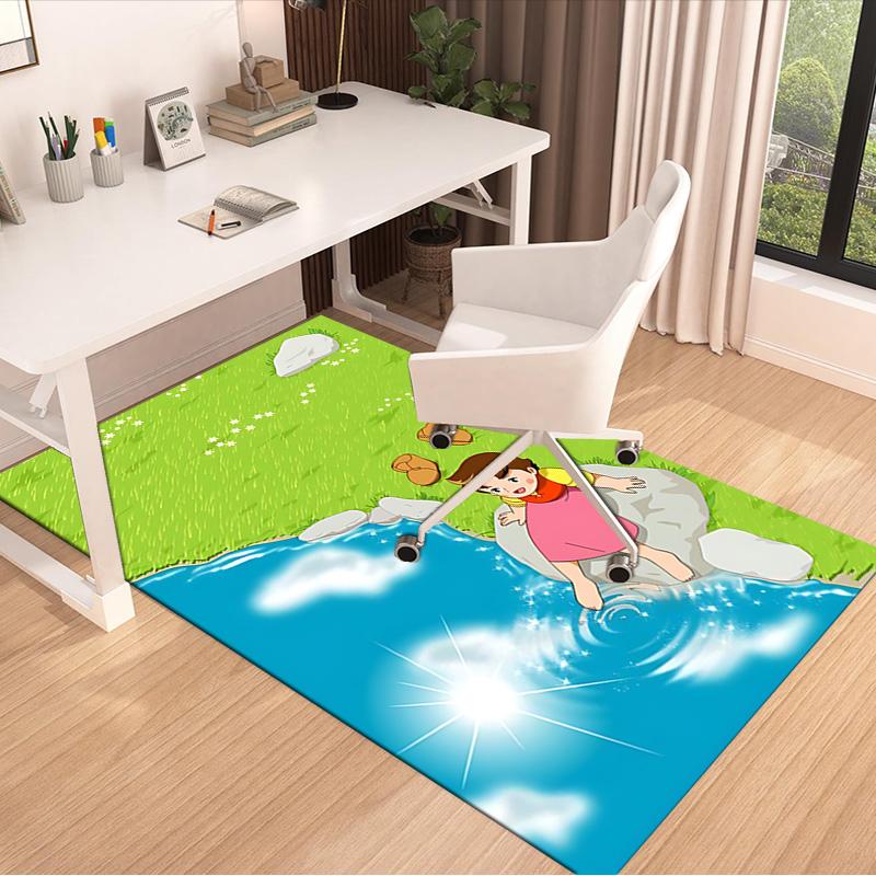 Girl River Carpet For Playroom Bedroom Living Room Sofa Home Decorkids Game Area Rug Nonslip Floor Mat
