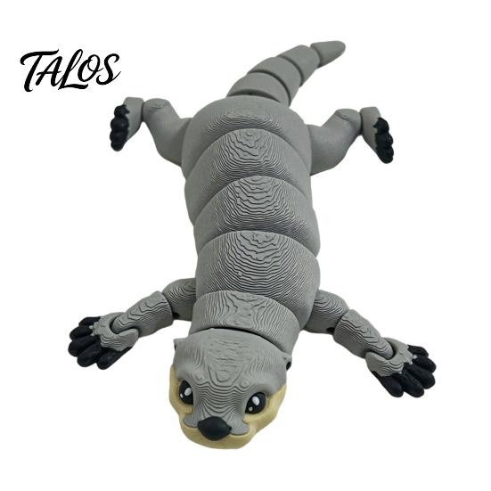 Flexible Otter Ornament 3D Printed Articulated Toy for Kids, Fidget Figure, Durable Spinner Movable Animal Sensory Stress Relief Office Desk