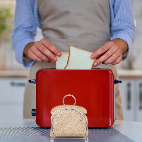 Zerodeko Stainless Steel Multifunctional Toasting Rack with Bread Slicer for Kitchen Organization
