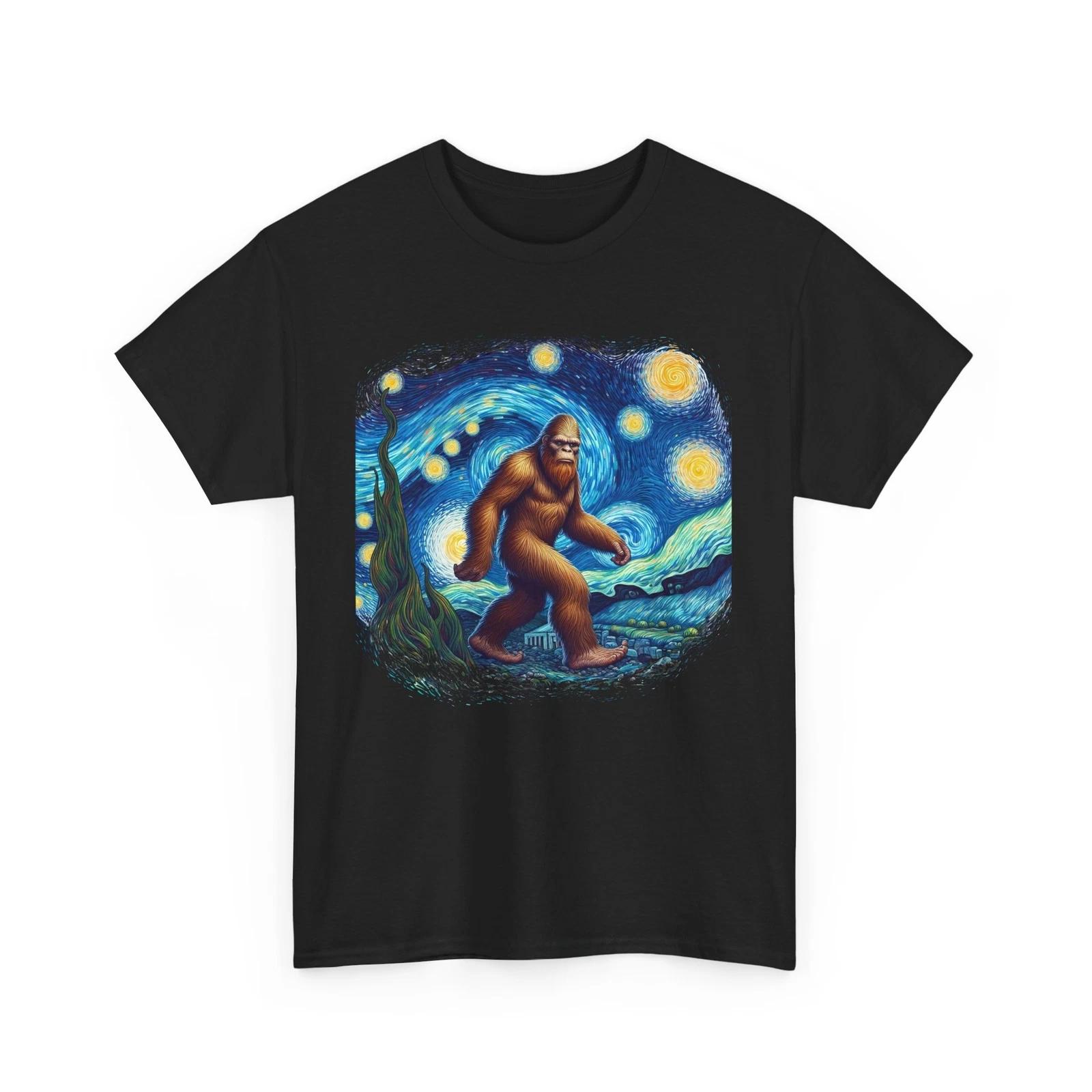 Starry Sky Art T-Shirt | Van Gogh Inspired | Bigfoot Starry Night Shirt 2XL