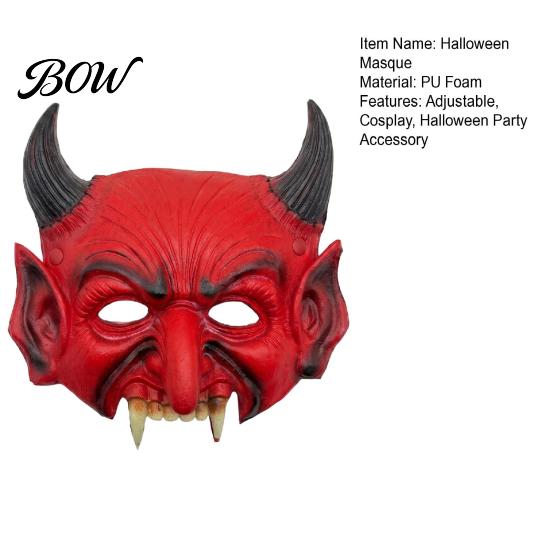Comfortabel Ademend Masker Halloween Demon Schuimmasker, Rode Duivel Eng Halve Gezicht Zacht voor Cosplay, Kostuum, Maskeradefeest Accessoires Realistisch