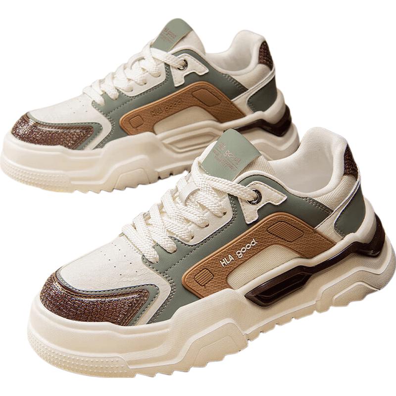 HLA Men s Fashion Patchwork Thick-Soled Casual Skate Shoes 42