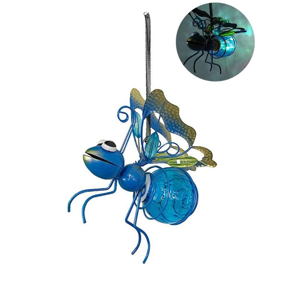 Pingente de Ferro Solar Artesanal para Insetos Estátua de Inseto 3D para Jardim Luz de Inseto LED Exquisita Cerca