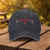 Folk Floral Print Washed Baseball Cap Unisex Adjustable Cotton Twill Outdoor Sports Hat