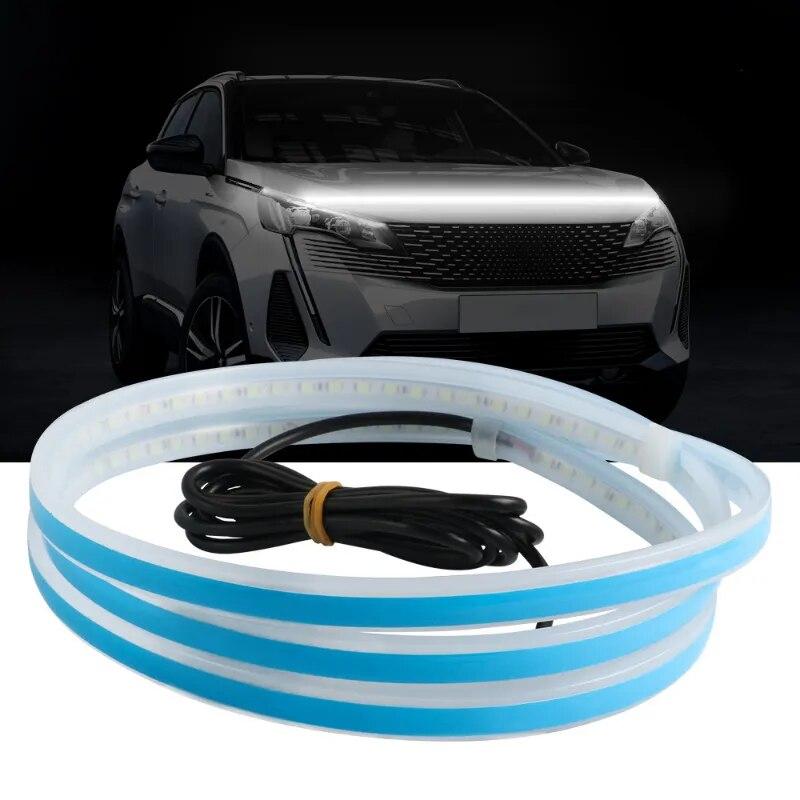 Car Hood Led Decorative Light Bar Through Type Hood Slit Guide Strip Modified Ambient Light Car Daytime Running Lights