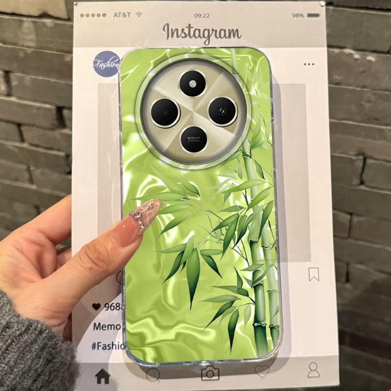 Bamboo Leaf Flower Women Girls Water Texture Case For Xiaomi Poco X3pro X5 M6 X6 X3 NFC M5s M6 Pro C75 C61 Bumper Fundas Cover