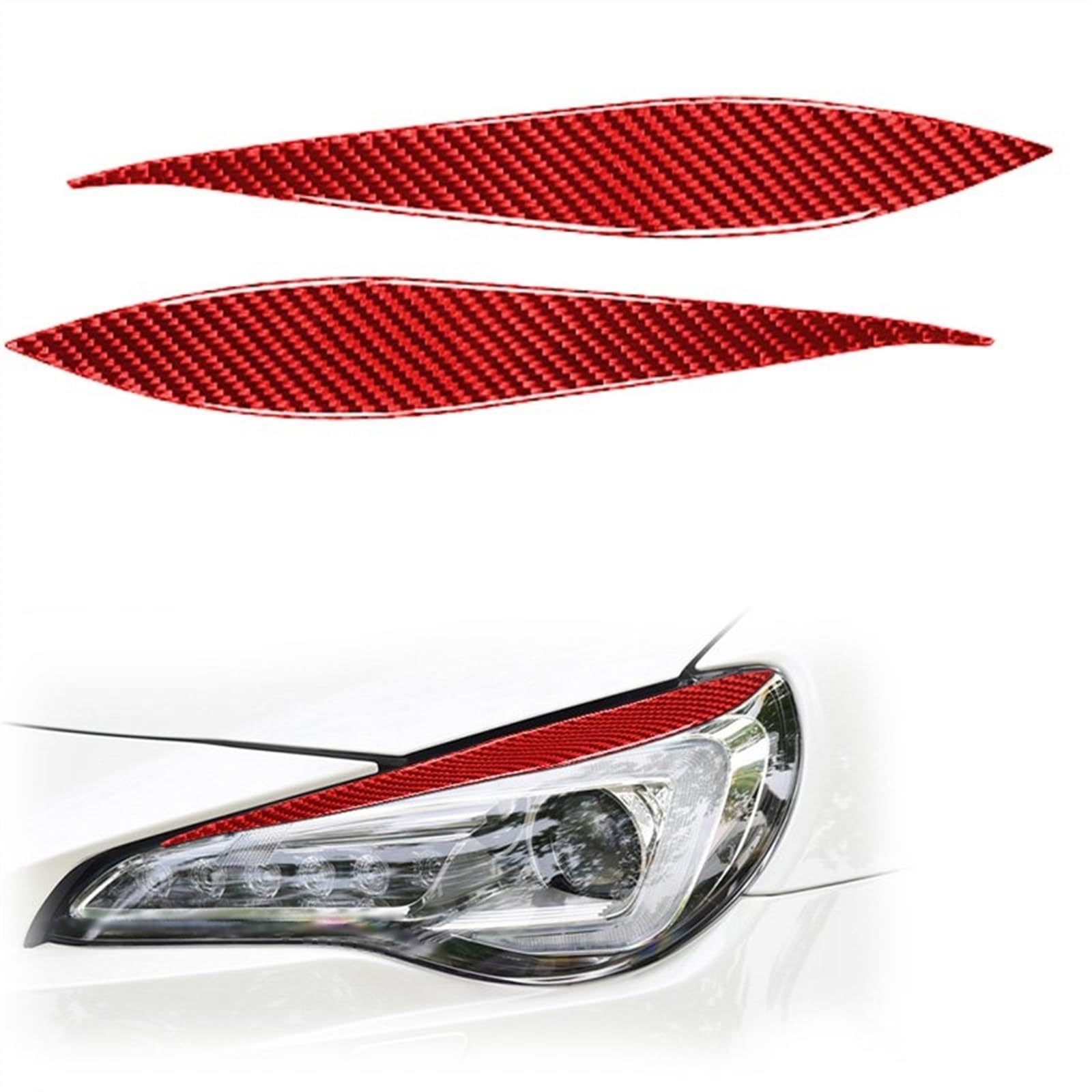 

Бровь фары Углеволокно Накладка на веко фары Наклейка для украшения Подходит для Subaru Подходит для BRZ One Size красный