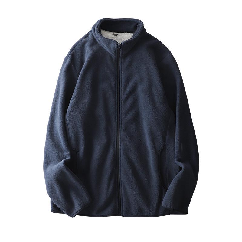 

Мужская флисовая куртка American: Зимний воротник-стойка, плюшевая вельветовая подкладка, теплая хлопковая ткань, кардиган из искусственной овчины. 4XL темно-синий