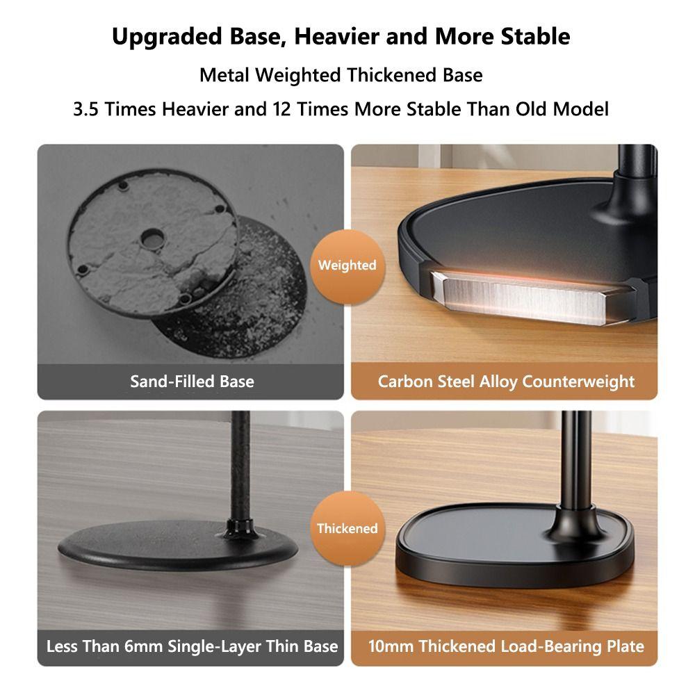 Foldable Design Aluminum Alloy Holder Mobile Stand  for Desk Use Desktop Filming Content Creation