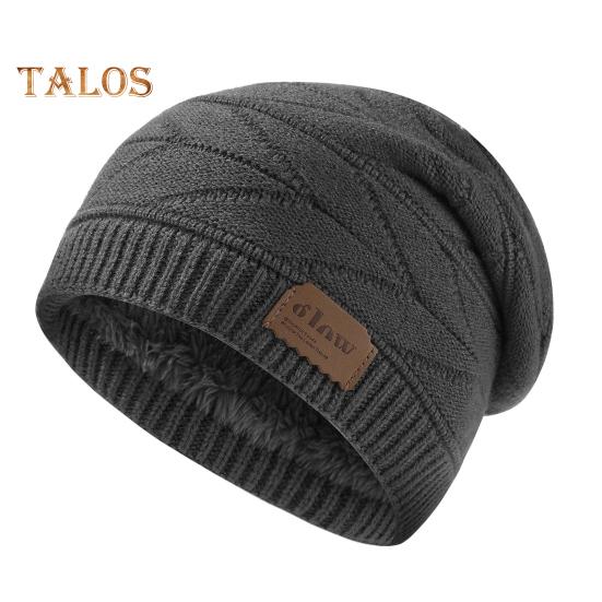 

Зимняя мужская шапка, трикотажная эластичная шапка с ворсом, толстая плюшевая подкладка, однотонная защита ушей, теплая повседневная кепка для катания на лыжах и коньках, головной убор серый