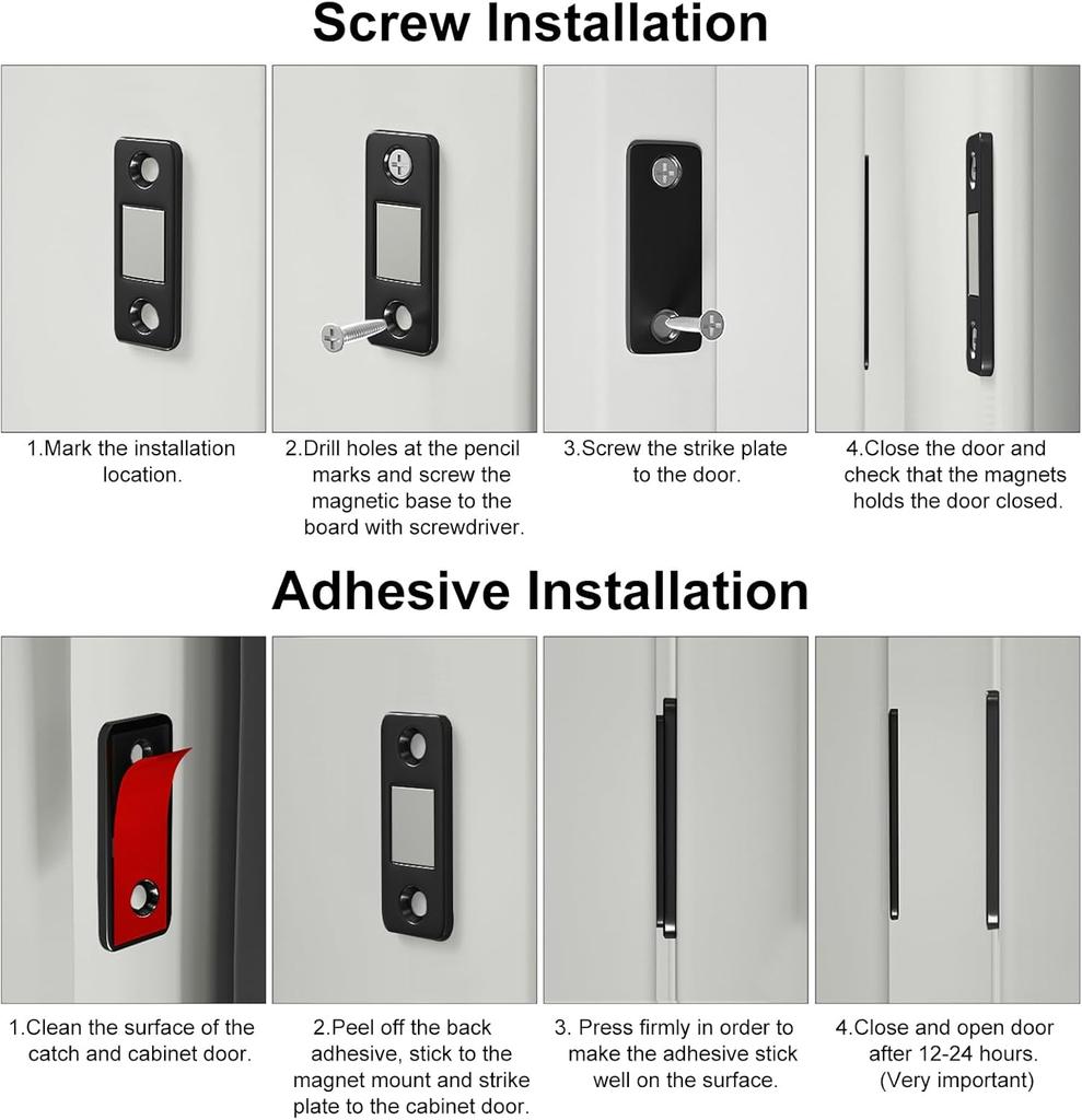 6 Colors Magnetic Door Catch Ultra-Thin Cabinet Catches Door Closed Magnets Sheet Adhesive Closet Drawer Window Magnet Latches
