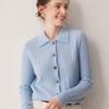 Women's Cashmere Cable Knit Cardigan, Long Sleeve, Single-Breasted Sweater Coat for Autumn/Winter