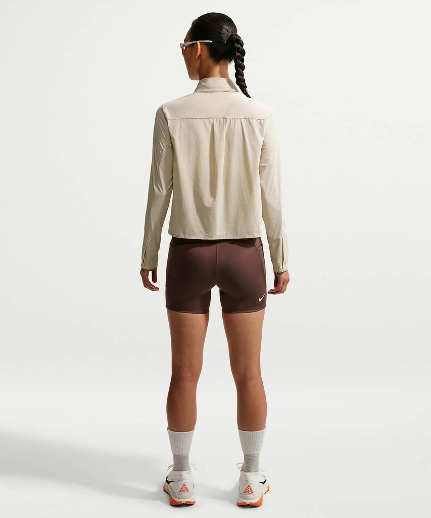 NIKE Acg Aries Button-Up Long Sleeve Trail Running Top W - Cream Ii: Summit White / Ir7297-236