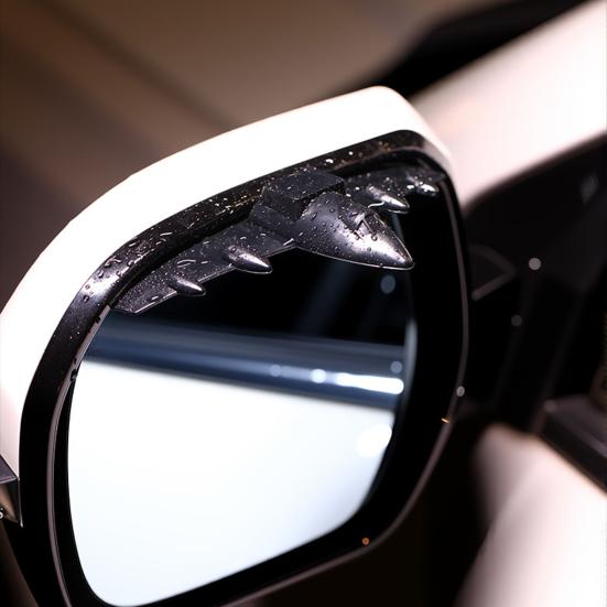 Yousheng Wind-Powered LED Rain Visors for Side Mirrors Anti-Glare Anti-Fog Rearview Mirror Covers with Airplane Decor Easy Adhesive Installation