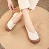 New Top‑Layer Cowhide Mom Slip‑on Shoes, Retro Shallow Mouth Flat Loafers, Anti‑Slip Wear‑Resistant Soft‑Sole Comfort Women Shoes SA‑7022