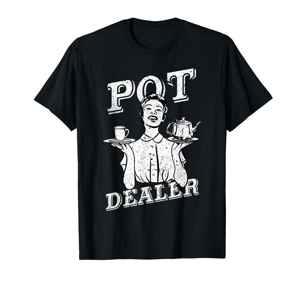 Pot Dealer Vintage Diner Waitress Coffee Server Pot Dealer T-Shirt