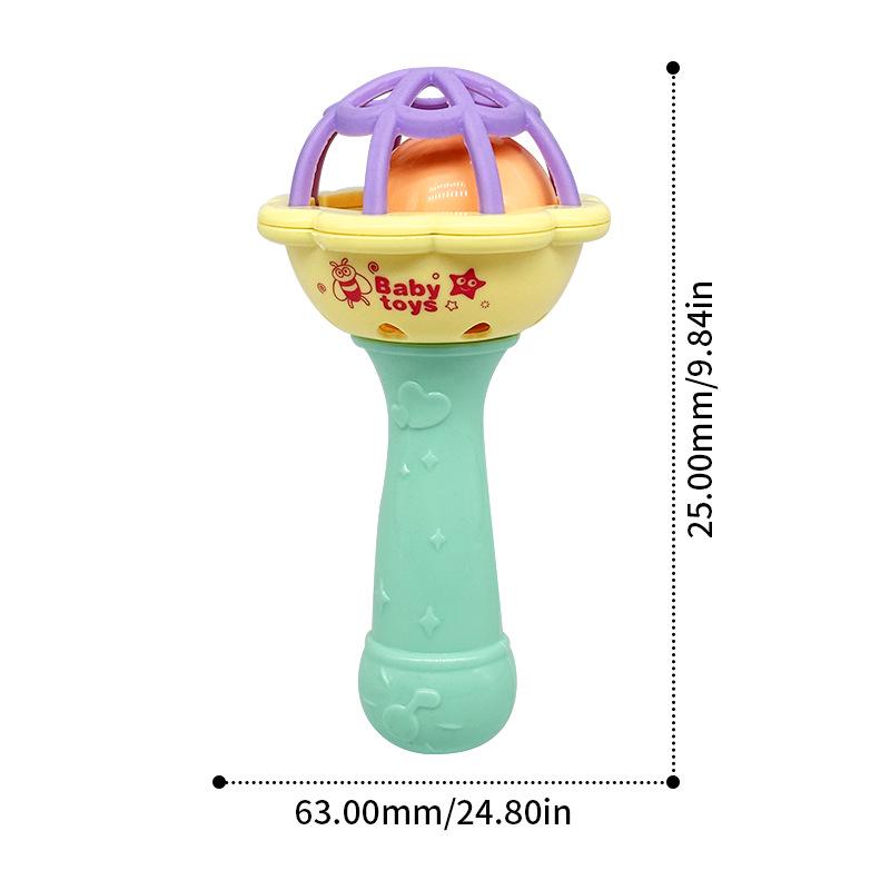 Soft Rubber Teething Rattle & Grasping Ball for Babies 0-12 Months