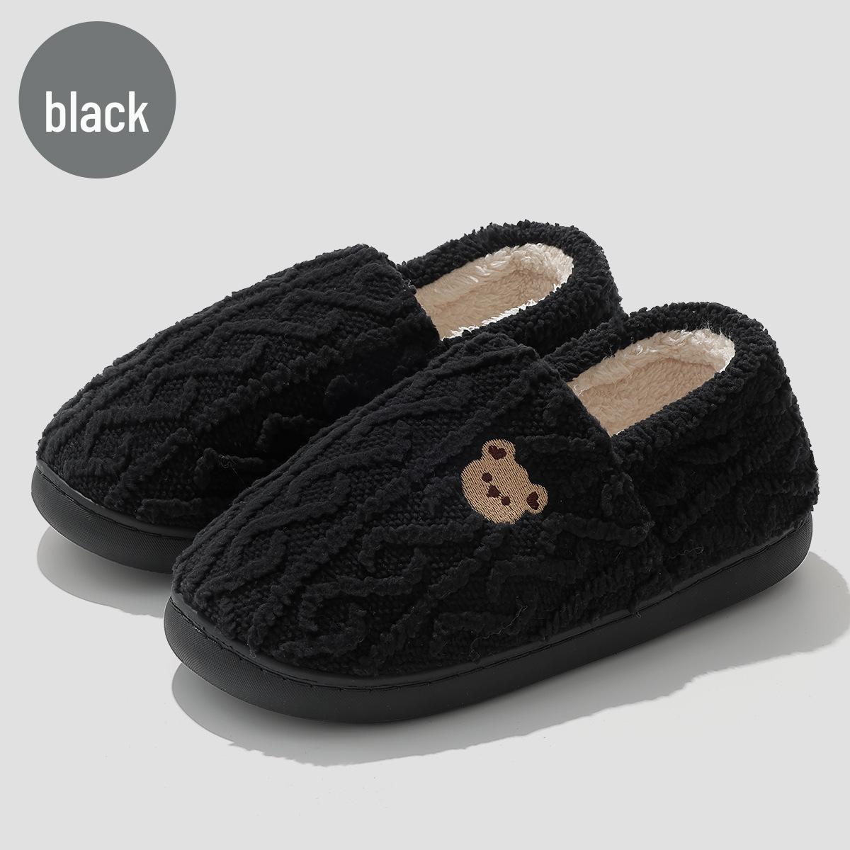 

Women s & Men s Cute Little Bear Plush Cotton Slippers for Autumn & Winter - Heel-Covered, Warm Indoor Footwear 38-39