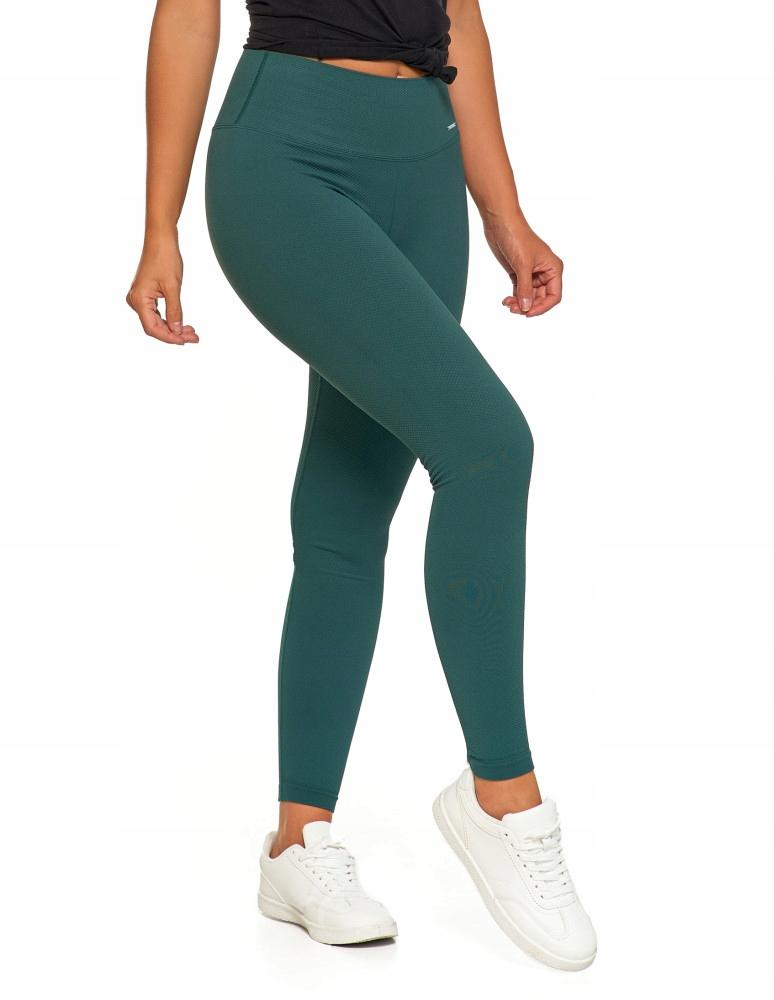 Women's Sports Leggings High Waist Ribbed Stylish MORAJ XXL/3XL green