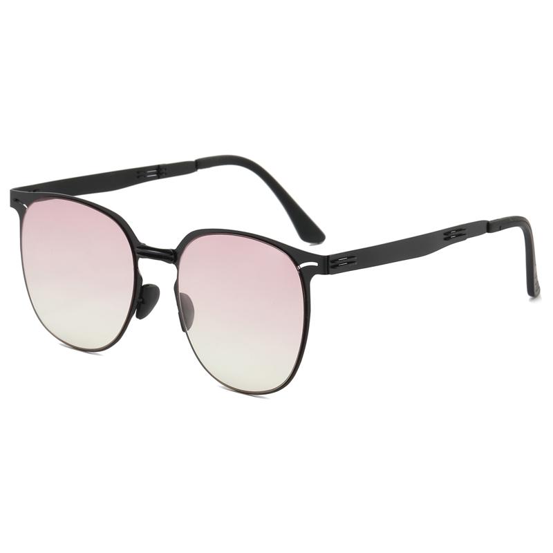 BY8105 Foldable Metal Square Frame Sunglasses for Women Retro Korean Style with European and American Driving Trend