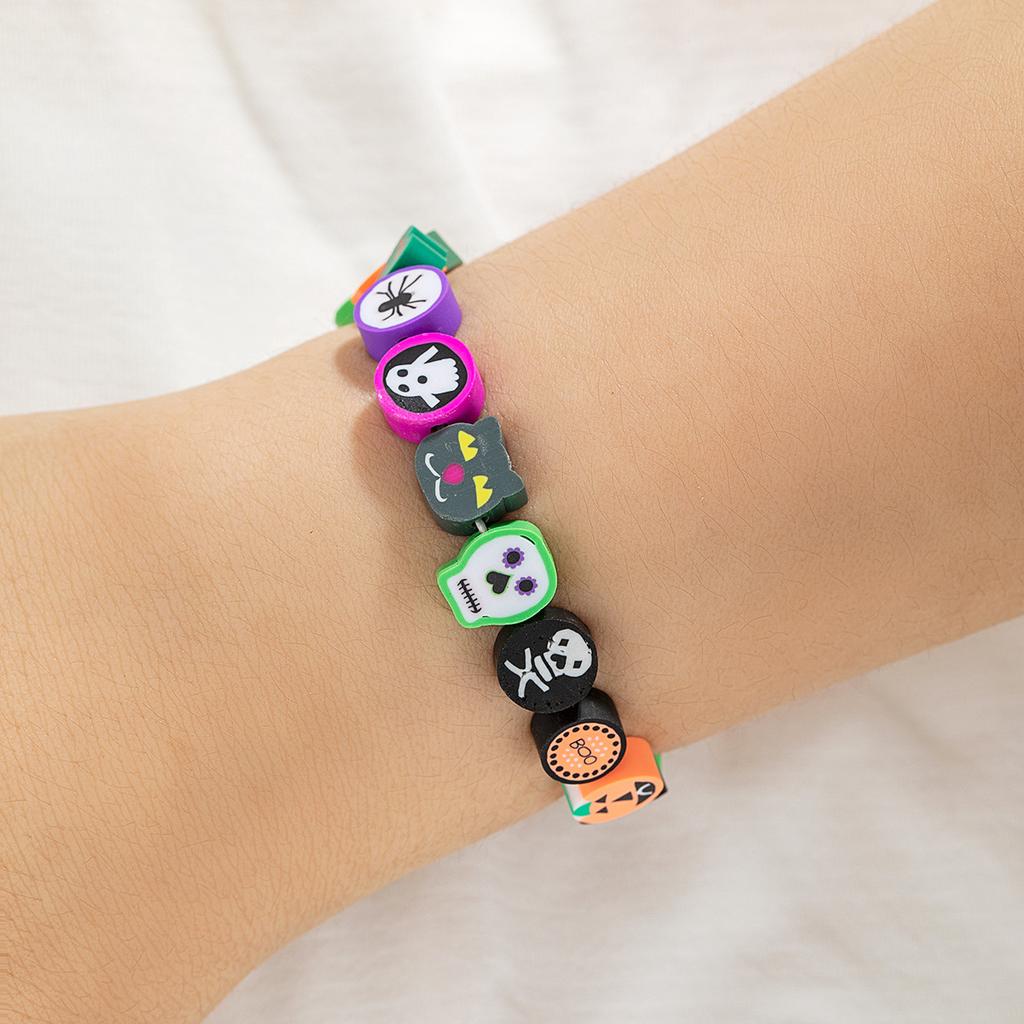 Pumpkin Skull Ghost Spider Beaded Bracelets For Men Women Kids Halloween Accessories Cute Creative  Festival Family Gift