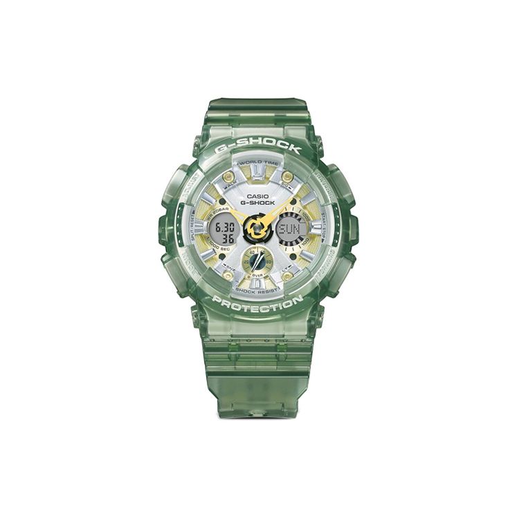 Casio G-Shock Tek Boynuzlu At Parlayan Su Geçirmez Spor Kuvars Saat Kadın saatleri Yeşil GMA-S120GS-3A