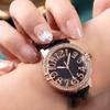 Fashion Casual Leather Light Luxury Diamond Non-Waterproof Quartz Women'S Watch