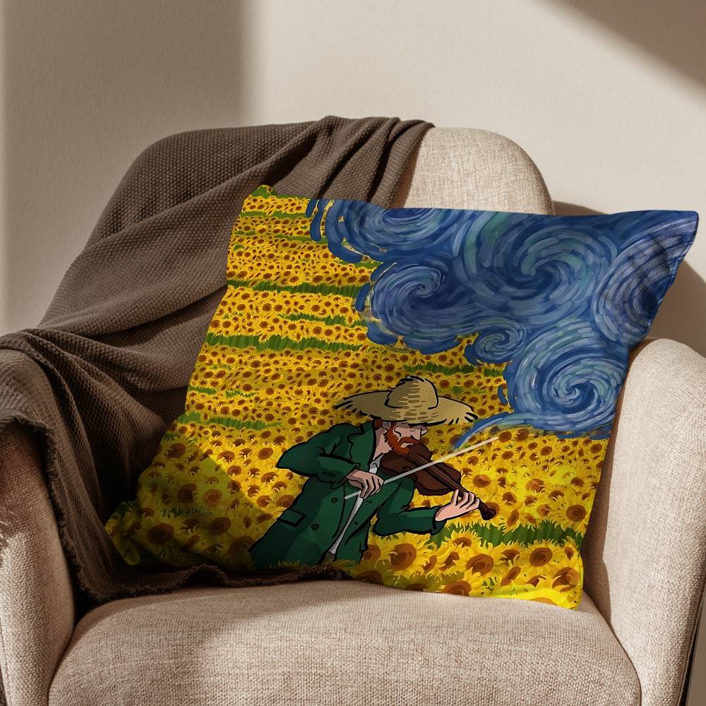 

Vincent Sunflowers van Gogh Pillow Case Office Cushions Suitable For Sofa Car Bedroom Decorative Cushion Cover 30x30cm