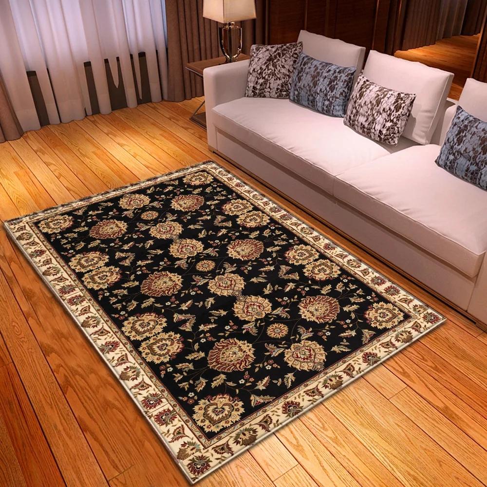 Persian Area Rug Abstract Flower Art Anti-Slip Carpet for Living Room Bedroom Kitchen Floor Mat Home Decor