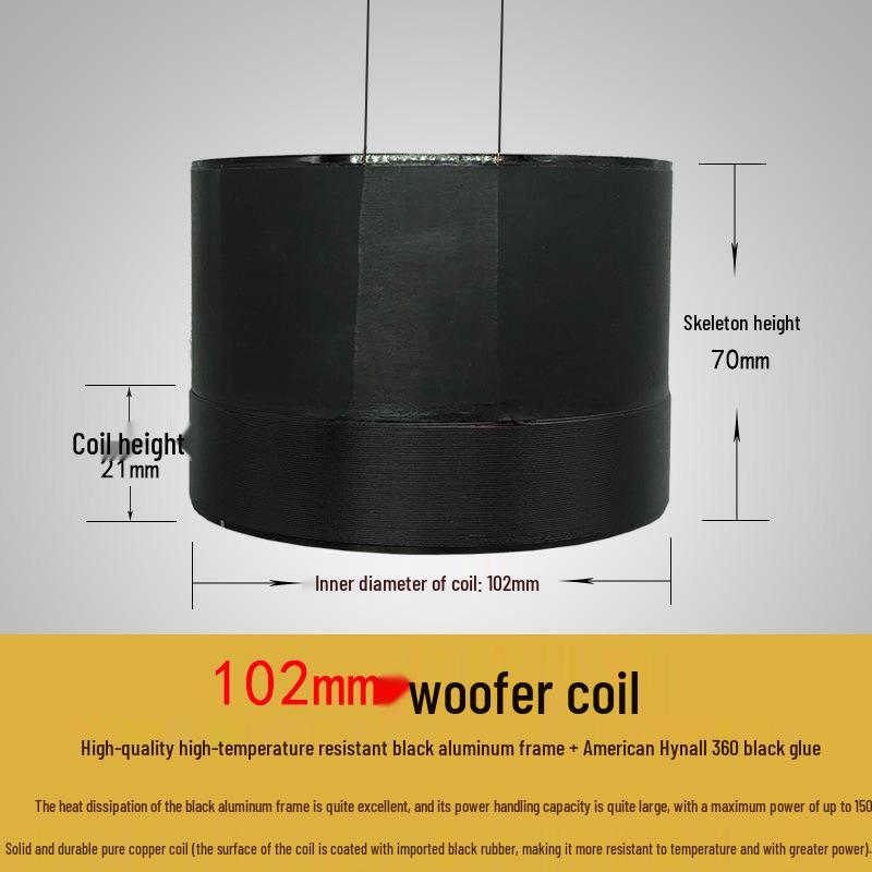 99.5mm Bass Voice Coil, 99.8 High Power, White/Black Aluminum Glass Fiber 100-Core Speaker Repair Parts