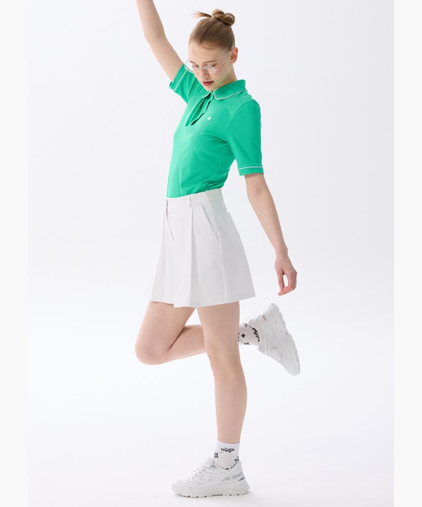 LECOQ GOLF Women'S Double-Pleated Culotte Shorts _White Gr222Lsp43