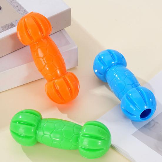 Hund Gnisslande Tuggdjur Gummi Hantel Valp Tandningsleksak Hund Godisdispenser Leksak för Små Mellanstora Hundar Tandrengöring