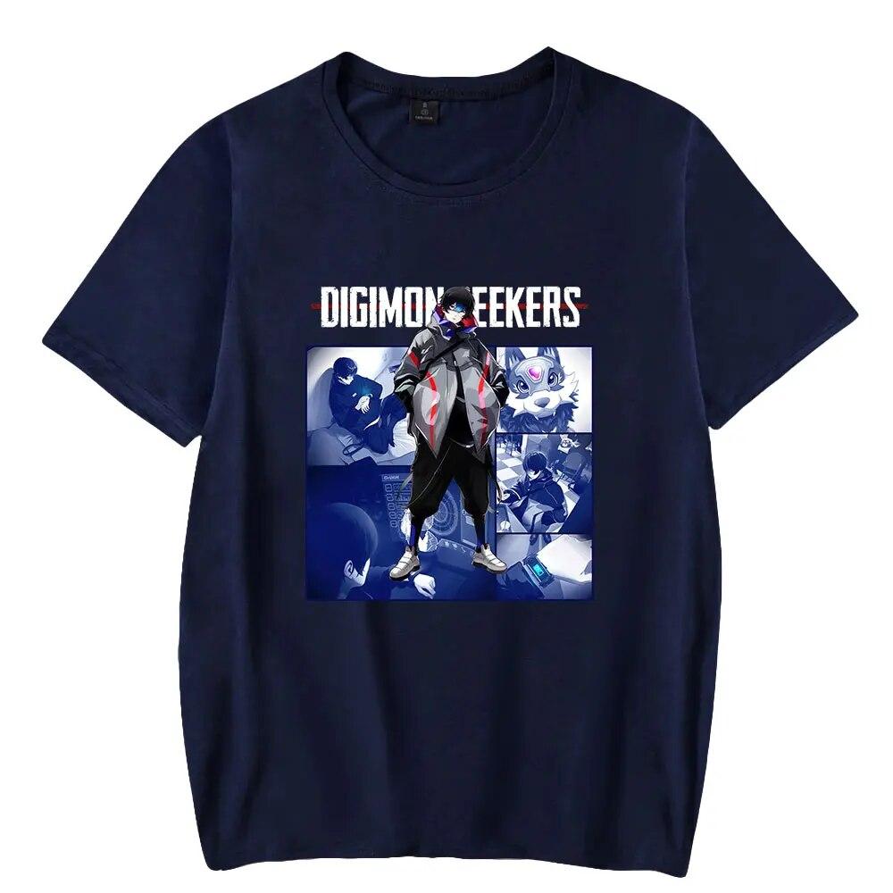 Digimon Adventure Anime 2023 Neues Digimon Seekers T-Shirt Crewneck Kurzarm T-Shirt Damen Unisex T-Shirt Harajuku Kleidung Unisex