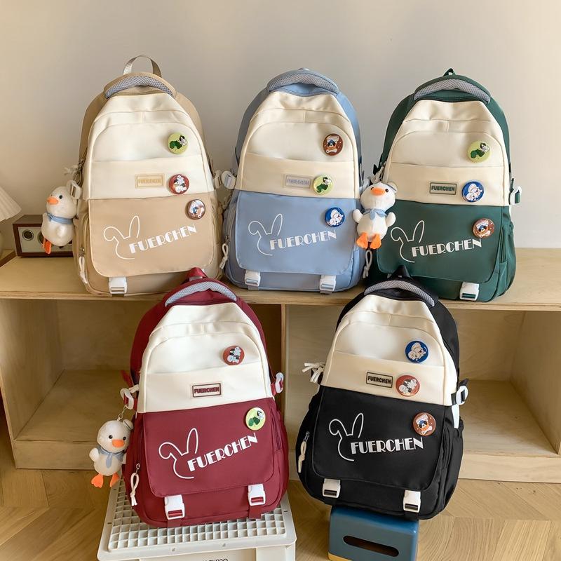 Backpack Simple Female College Students Summer Travel Schoolbag Fashion Junior High School Students Large Capacity Travel Backpack